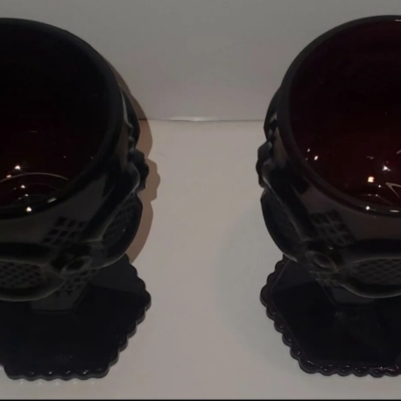 Avon Cape Cod Ruby Red Wine Goblets Vintage Glass 4.5"H Set Of 2 1980s - Picture 4 of 9